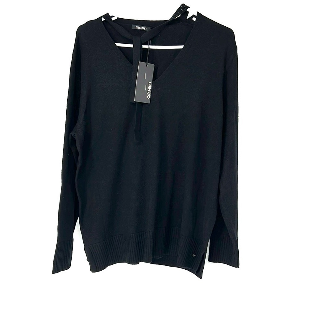 Olsen NWT womens large sweater black